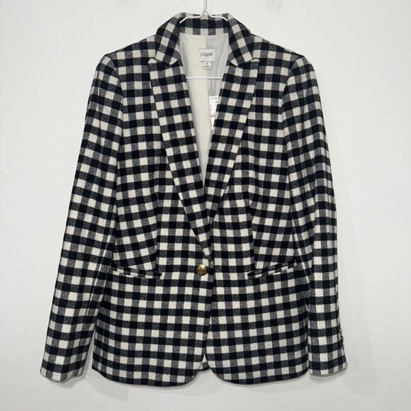 J. Crew Wool Blend One Button Blazer - Buffalo Plaid 2 - Picture 3 of 8